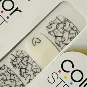 New Color Street “Eat Your Heart Out” Etched Hearts Clear Overlay Nail Strips